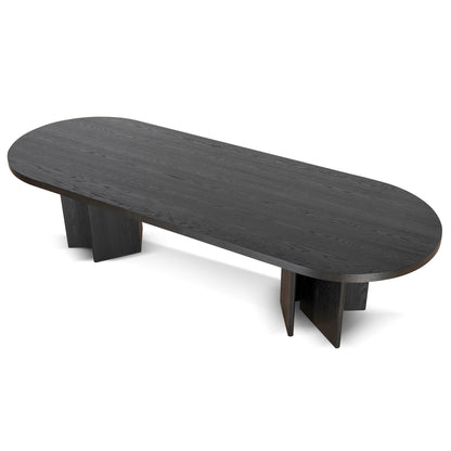 3m Pill Shape Dining Table - Textured Espresso Black