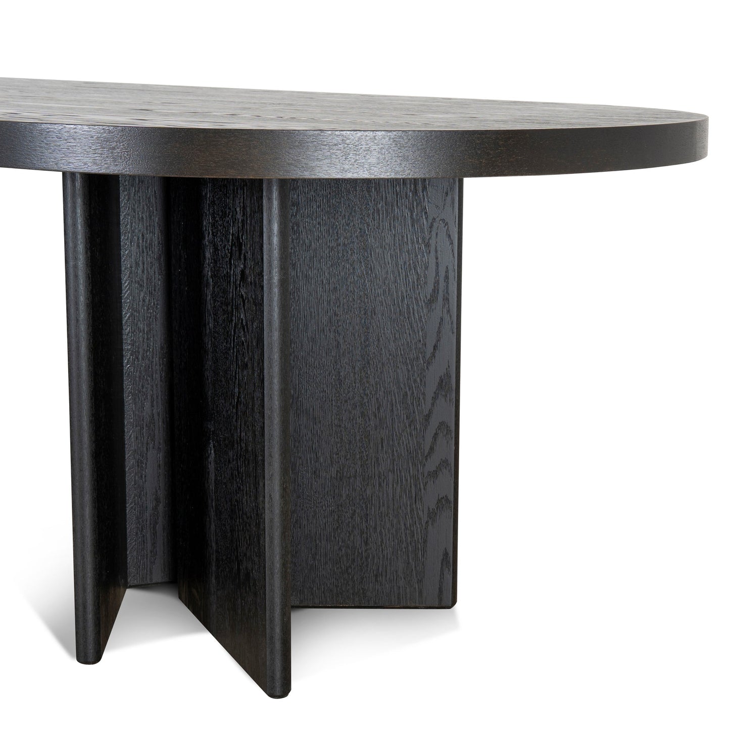 3m Pill Shape Dining Table - Textured Espresso Black
