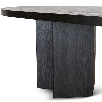 3m Pill Shape Dining Table - Textured Espresso Black