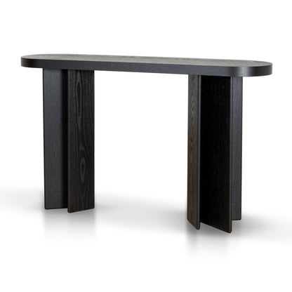 CDT8702-VA 1.3m Pill Shape Console Table - Textured Espresso Black