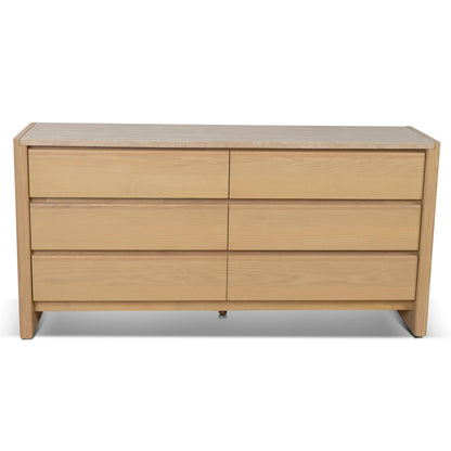 160m Travertine Chest of Drawers - Creme Ash
