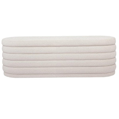 Demi Storage Bench Ottoman - White Boucle