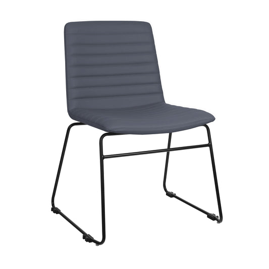 Elpix Sled Base Dining Chair - French Navy PU