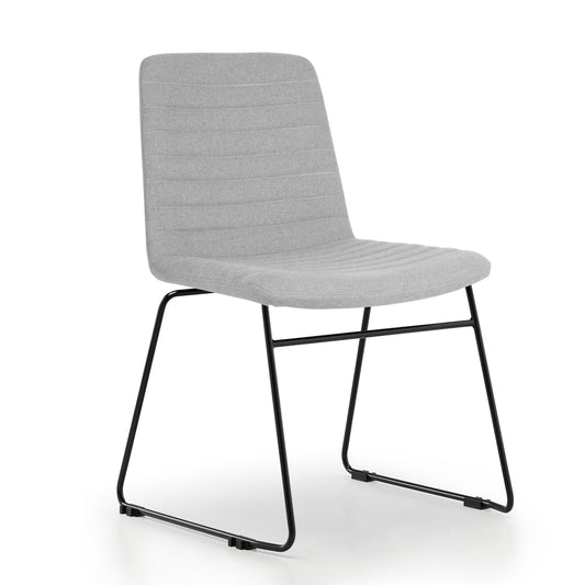Elpix Sled Base Fabric Dining Chair - Light Grey
