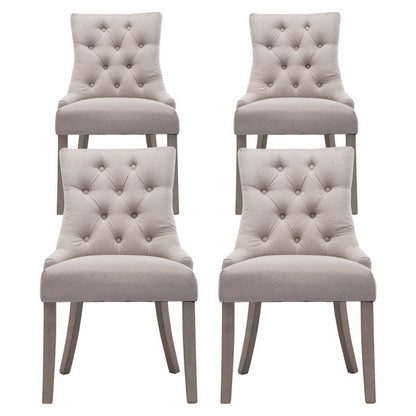 Artiss Dining Chairs Set of 4 Linen French Provincial Beige