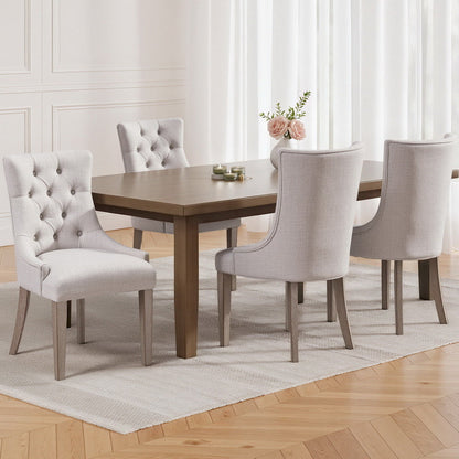 Artiss Dining Chairs Set of 4 Linen French Provincial Beige