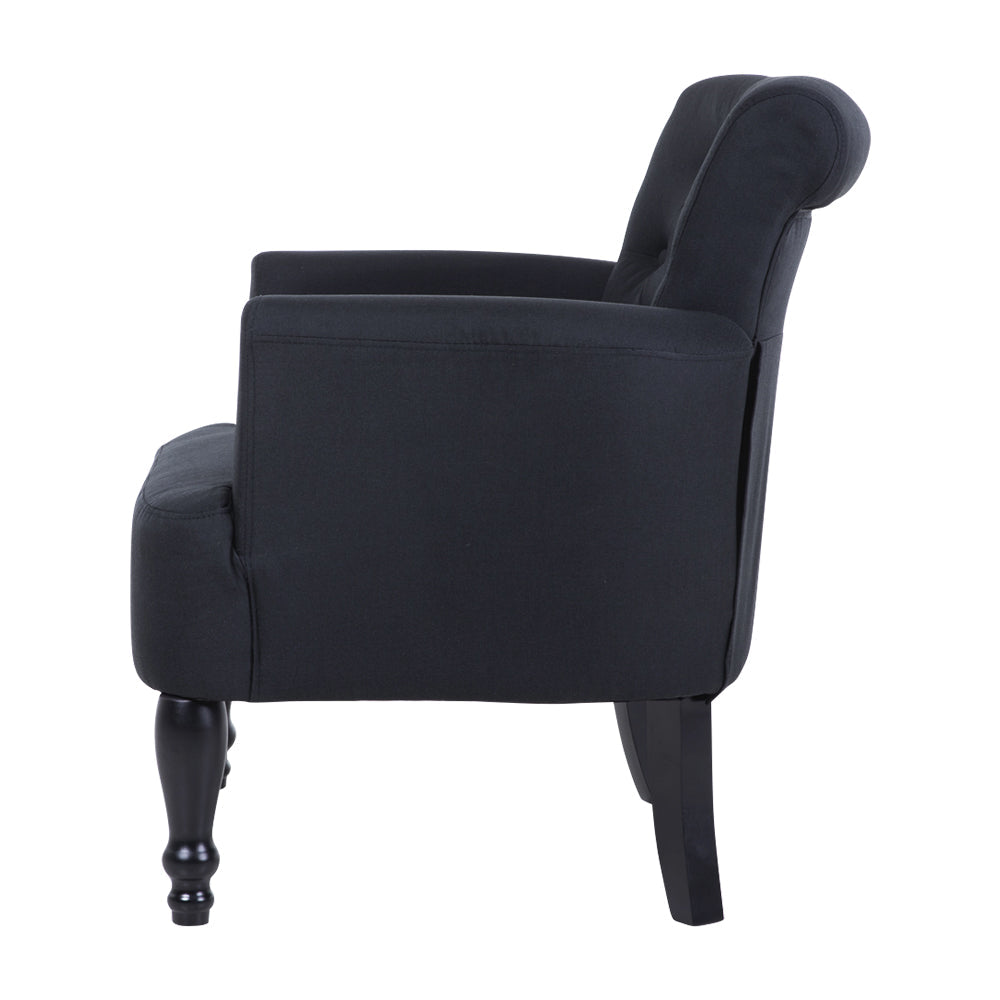 Artiss French Lorraine Chair Retro Wing - Black