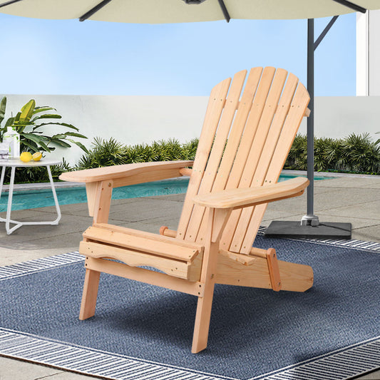 Gardeon Outdoor Chairs Furniture Beach Chair Lounge Wooden Adirondack Garden Patio