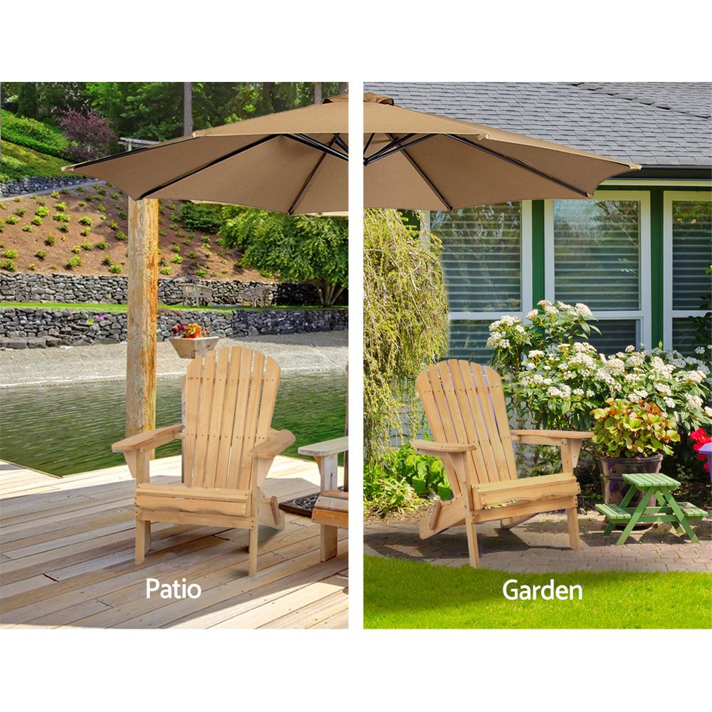 Gardeon Outdoor Chairs Furniture Beach Chair Lounge Wooden Adirondack Garden Patio