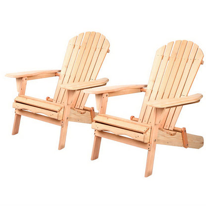 Gardeon Set of 2 Patio Furniture Outdoor Chairs Beach Chair Wooden Adirondack Garden Lounge
