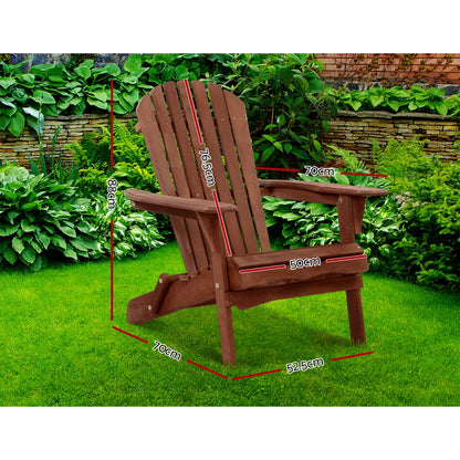 Gardeon Outdoor Furniture Beach Chair Wooden Adirondack Patio Lounge Garden