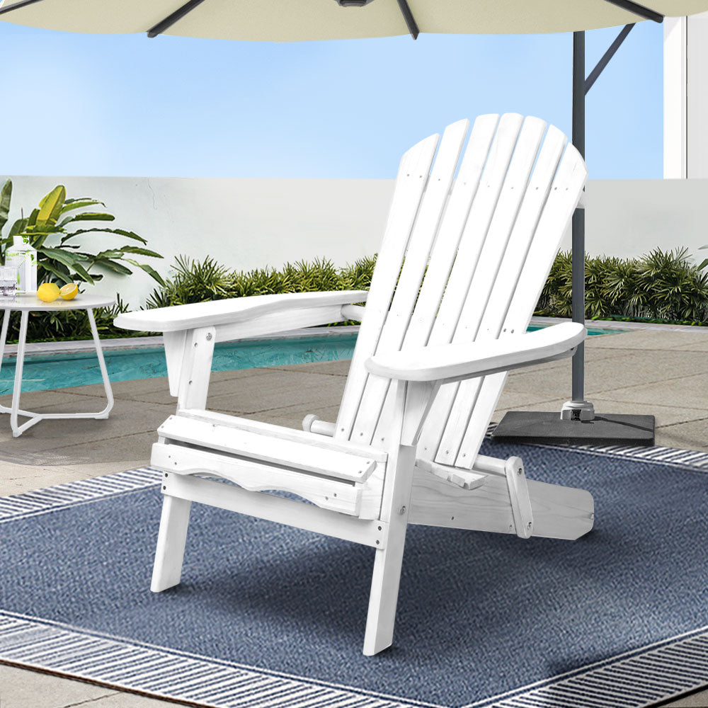 Gardeon Outdoor Furniture Adirondack Chairs Beach Chair Lounge Wooden Patio Garden