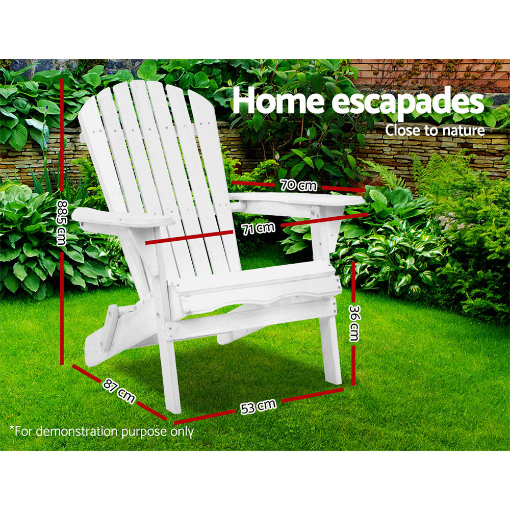 Gardeon Outdoor Furniture Adirondack Chairs Beach Chair Lounge Wooden Patio Garden