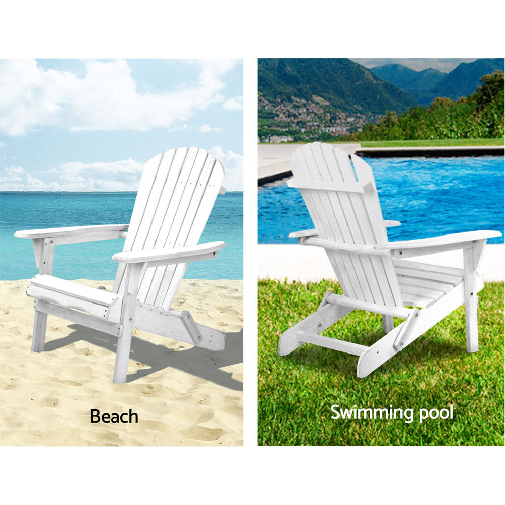 Gardeon Outdoor Furniture Adirondack Chairs Beach Chair Lounge Wooden Patio Garden