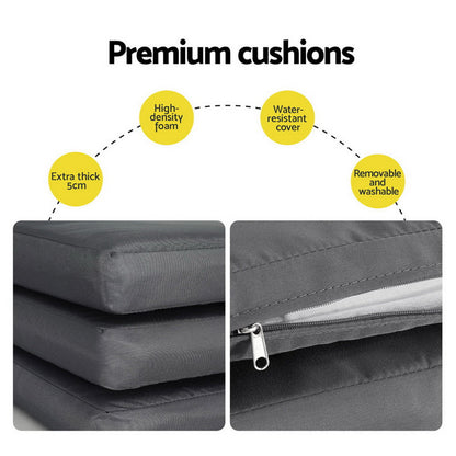 Gardeon Outdoor Dining Set 5 Piece Aluminum Extendable Table Setting White