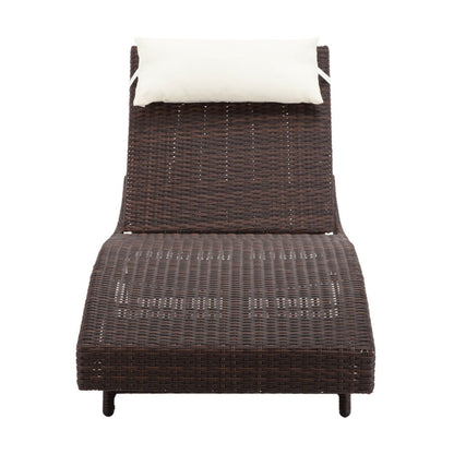 Gardeon Outdoor Wicker Sun Lounge - Brown
