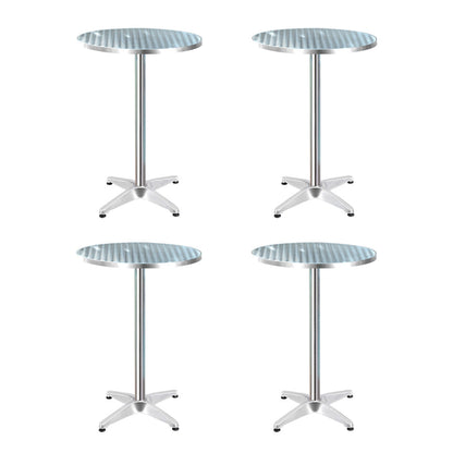Gardeon Set of 4 Outdoor Bar Table Aluminium Round 70/110CM