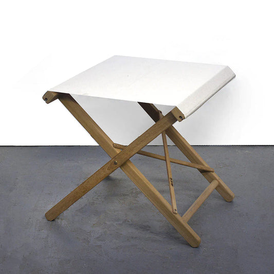Folding Stool Teak Synthetic Natural