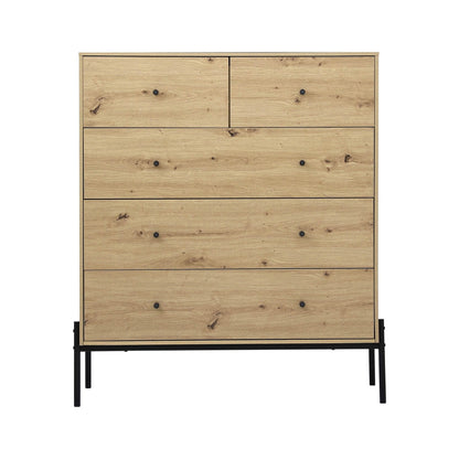 Artiss 5 Chest of Drawers - ARNO Pine