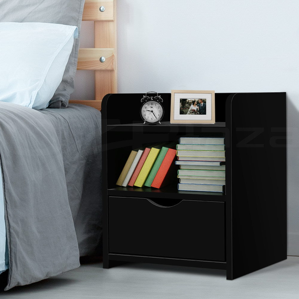 Artiss Bedside Table Drawer - Black