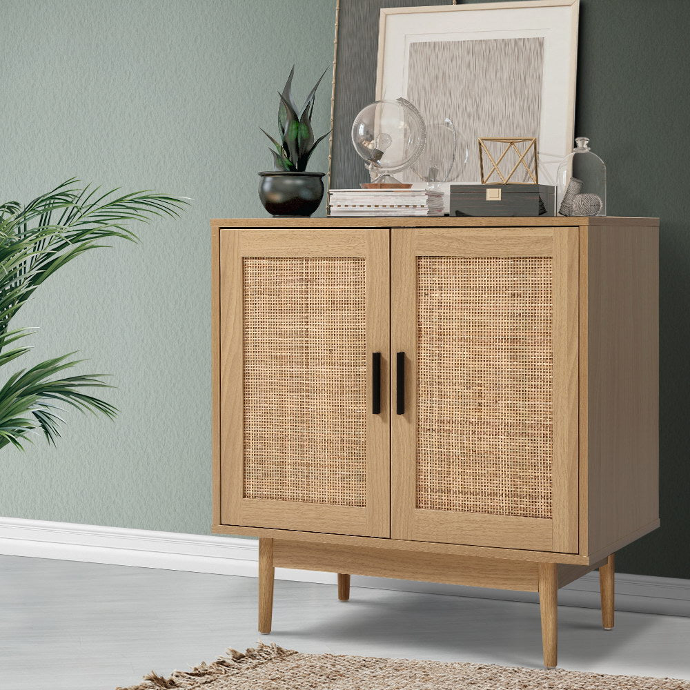 Rattan Buffet Sideboard Cabinet Storage Hallway Table Kitchen Cupboard