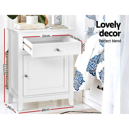 Artiss Bedside Tables Big Storage Drawers Cabinet Nightstand Lamp Chest White