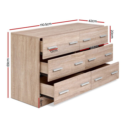Artiss 6 Chest of Drawers - VEDA Oak