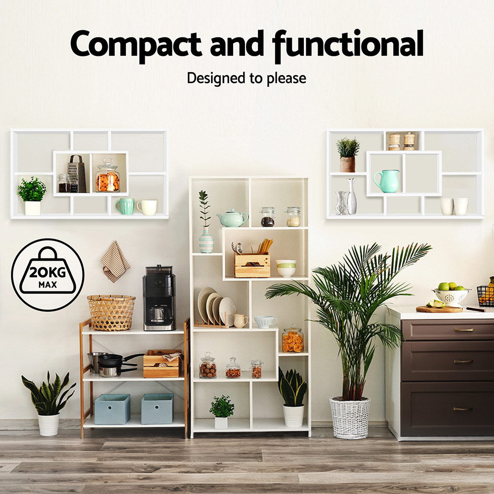 Floating Wall Shelf DIY Mount Storage Bookshelf Display Rack White