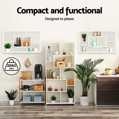 Floating Wall Shelf DIY Mount Storage Bookshelf Display Rack White