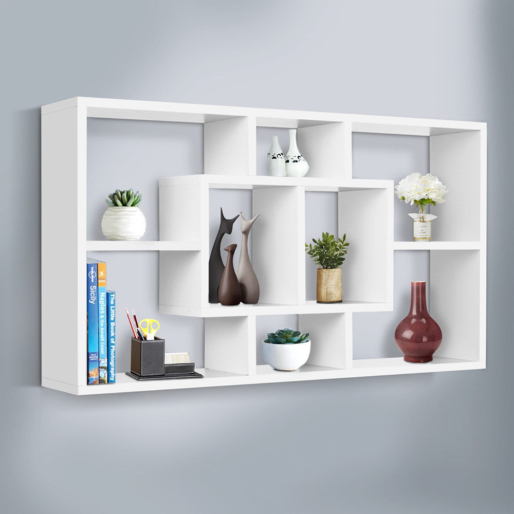 Floating Wall Shelf DIY Mount Storage Bookshelf Display Rack White
