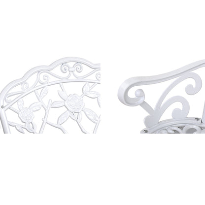 Gardeon Outdoor Garden Bench Seat 100cm Cast Aluminium Outdoor Patio Chair Vintage White