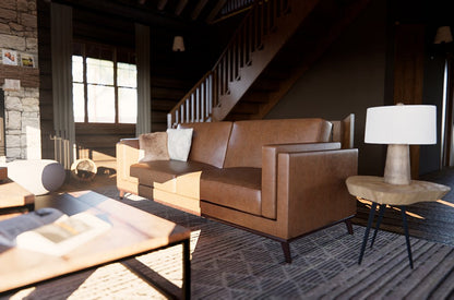 Hereford 2 Seater Genuine Leather Sofa - Scotch