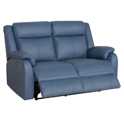Gaucho Leather Powered 2 Seater Recliner Sofa - Blue