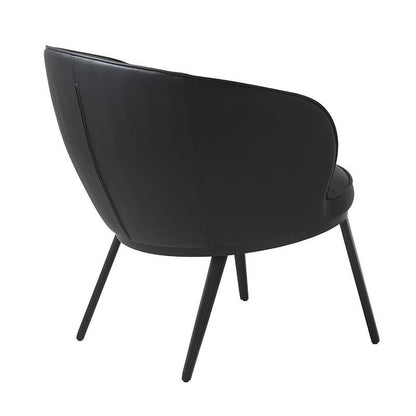 Gianni Faux Leather Lounge Chair - Black