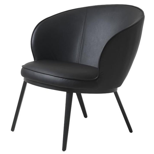 Gianni Faux Leather Lounge Chair - Black