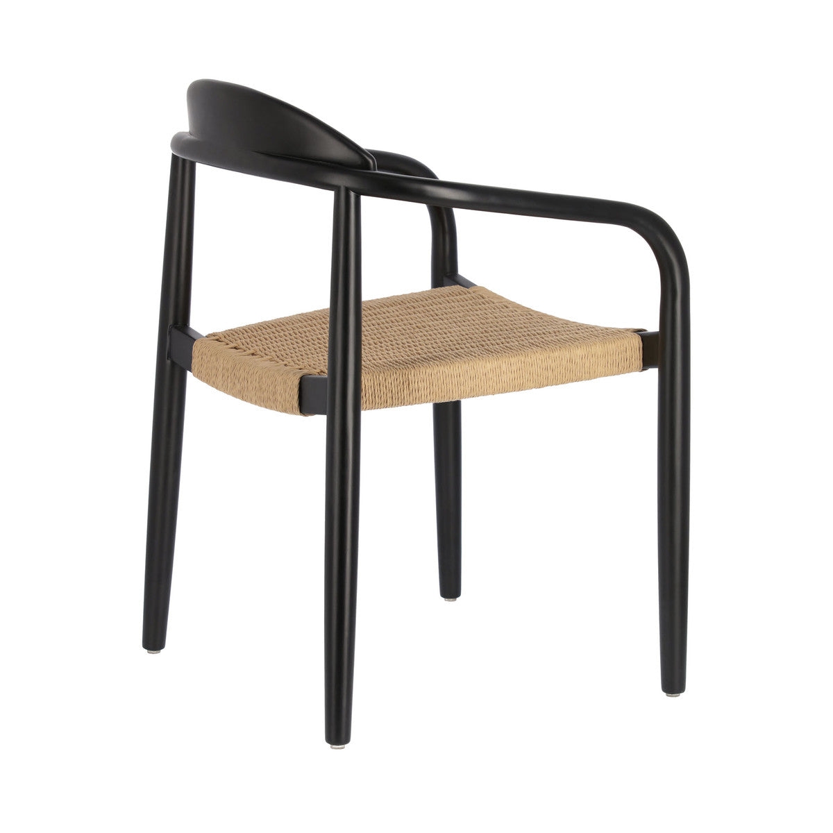 Set of 2 - Glynis Eucalyptus Black Timber Dining Chair - Beige