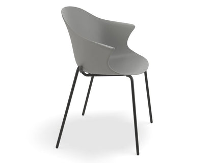 Pebble Armchair with Shell Seat - Grey