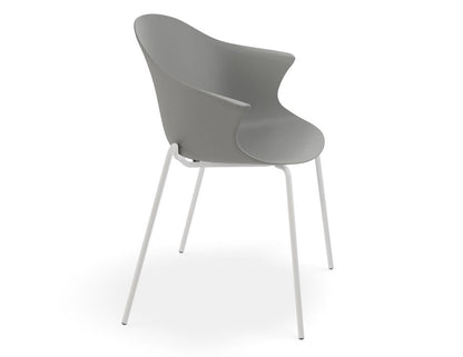 Pebble Armchair with Shell Seat - Grey