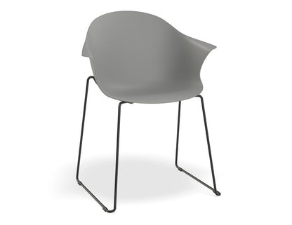 Pebble Armchair with Shell Seat - Grey