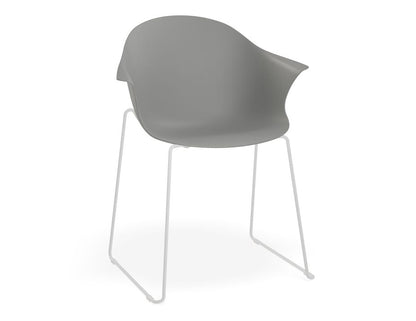 Pebble Armchair with Shell Seat - Grey
