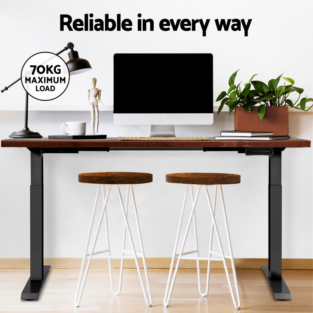 Artiss Standing Desk Motorised Dual Motor Rustic Brown 140CM
