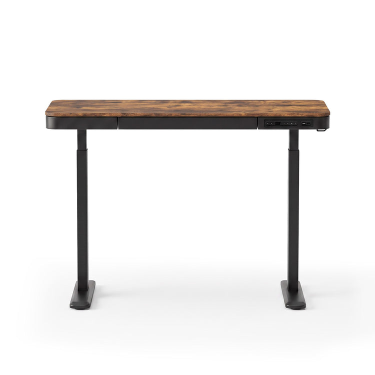 Artiss Motorised Standing Desk with Storage Drawer 120cm Rustic Brown
