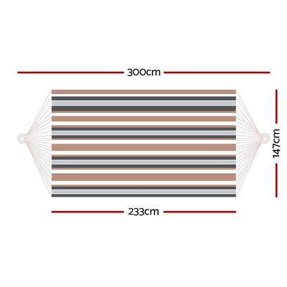 Gardeon Hammock Bed Outdoor Camping Hammocks Beige Grey