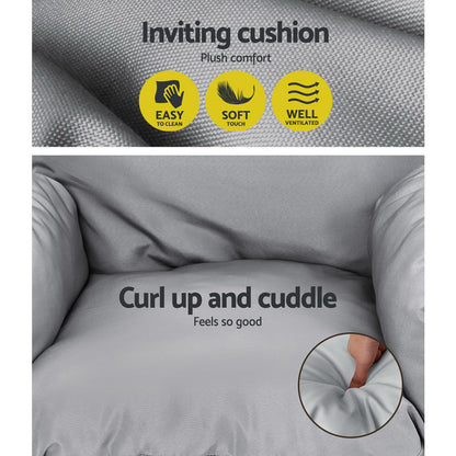 Gardeon Outdoor Egg Swing Chair Patio Furniture Pod Stand Canopy Foldable Grey