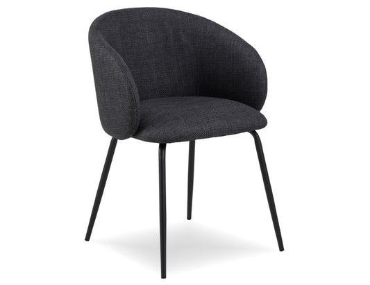 Henley Dining Chair - Black Legs - Anthracite Fabric