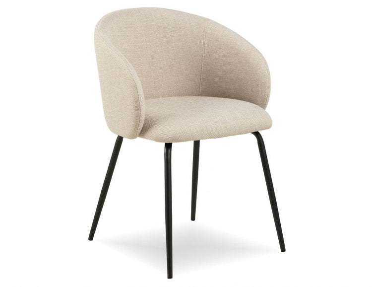 Henley Dining Chair - Black Legs - Fawn Beige Fabric