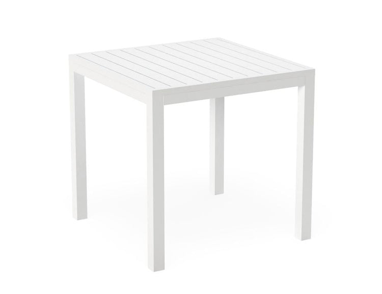 Halki Table Matt White Aluminium 77cm x 77cm