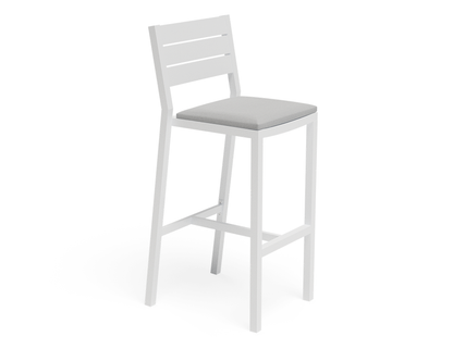 Halki Stool With Backrest - White
