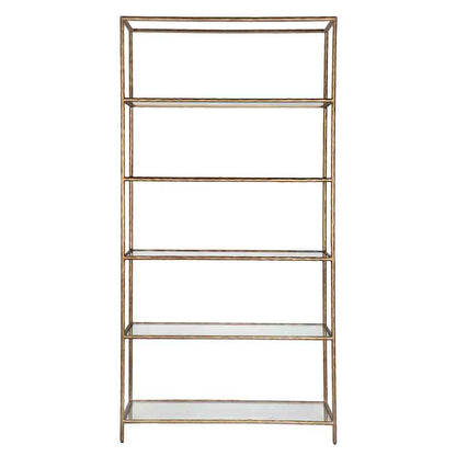 Heston Shelving Unit - Brass