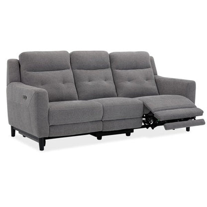 Hollydeen Fabric 3 Seater Electric Recliner Sofa - Grey